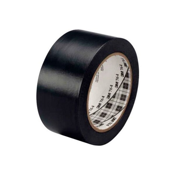 Box Packaging 3M 764 Vinyl Tape 2" x 36 Yds 5 Mil Black - 6/PACK T967764B6PK - main